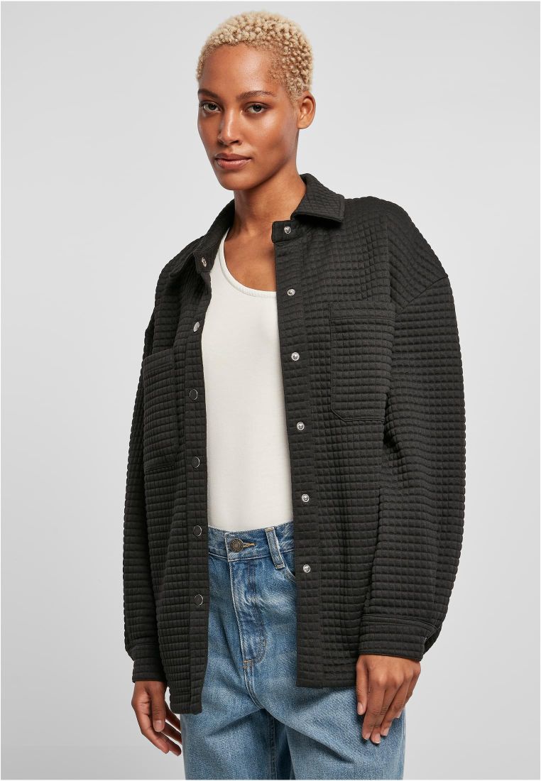 Ladies Quilted Sweat Overshirt - Ladies Collar Shirts - TTUTB5470 - 1