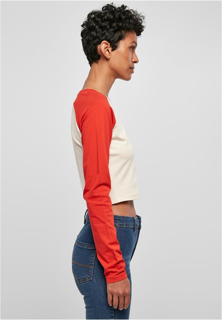 Ladies Organic Cropped Retro Baseball Longsleeve - Naisten  Colleget ja Collegetakit - TTUTB5471 - 847
