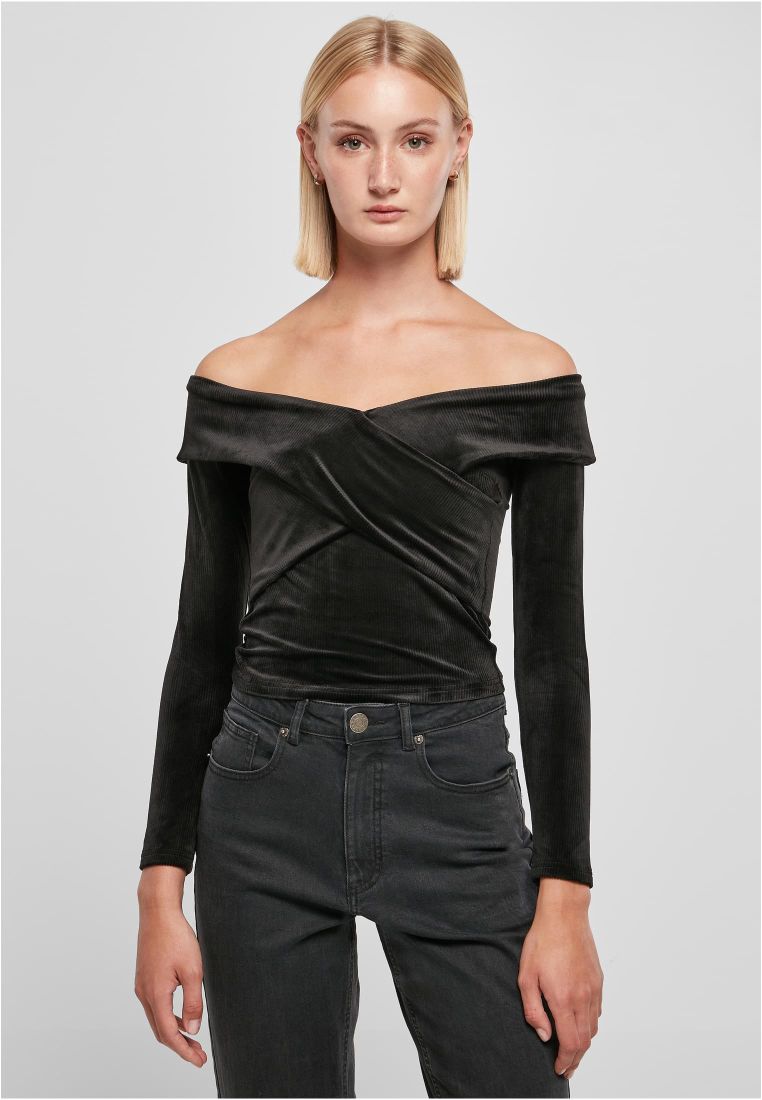 Velour off best sale the shoulder top