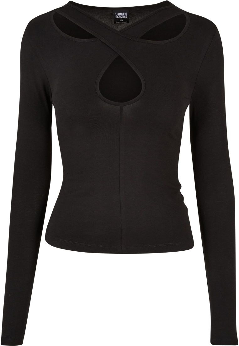 Ladies Crossed Cut Out Longsleeve - Naisten  Colleget ja Collegetakit - TTUTB5479 - 8