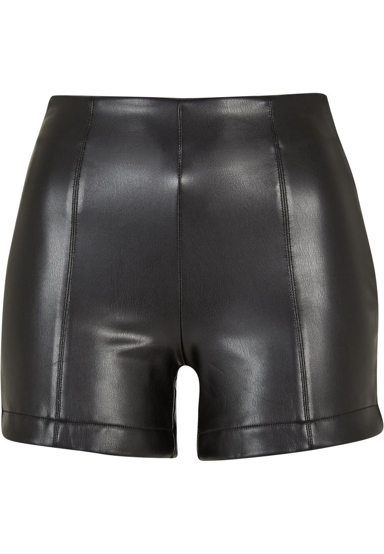 Ladies Synthetic Leather Shorts - Ladies Shorts, Skirts and Dresses - TTUTB5485 - 32