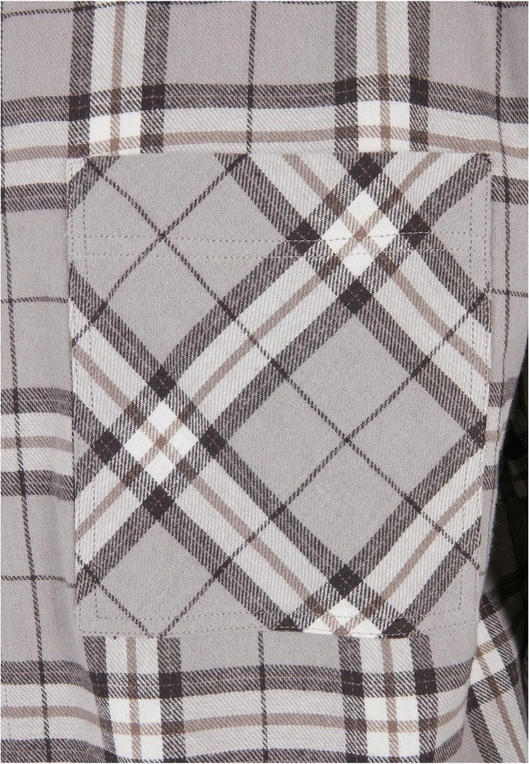 Long Oversized Grey Check Shirt - Miesten kauluspaidat - TTUTB5516 - 12