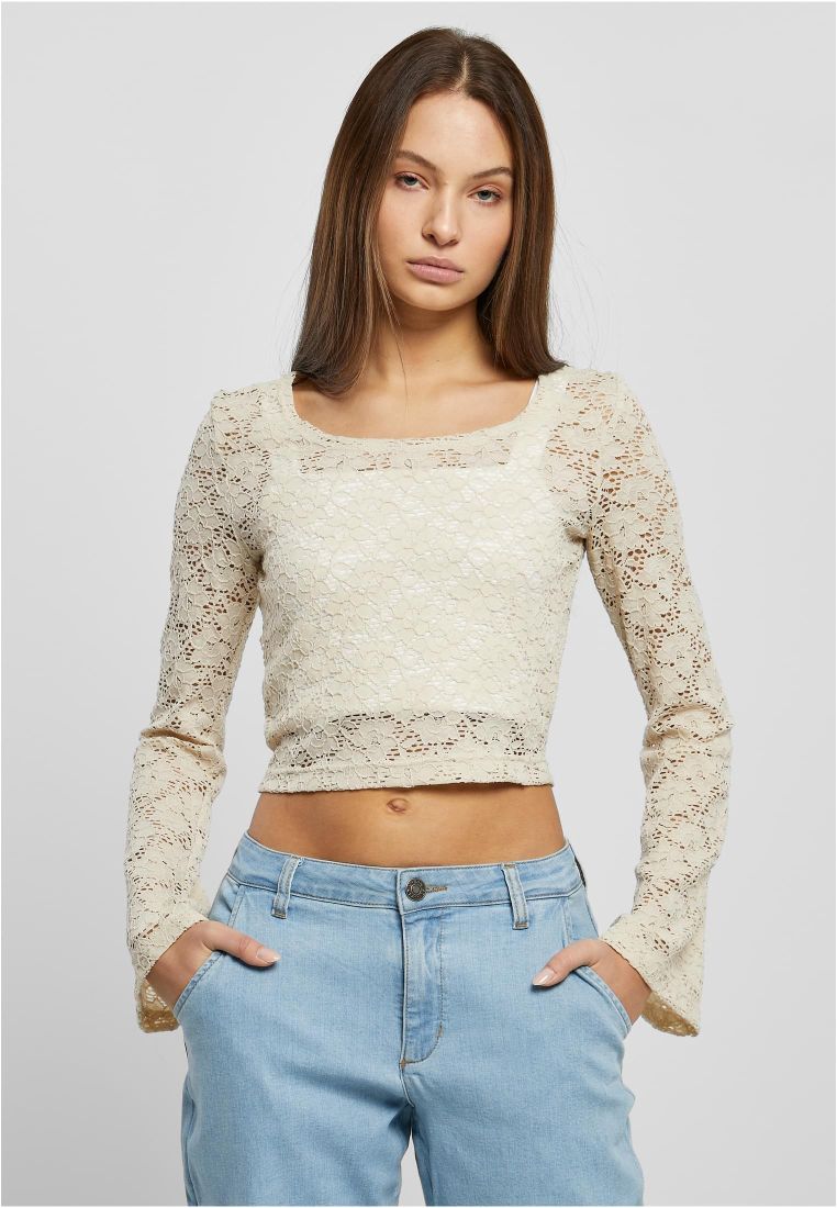 Ladies Cropped Lace Longsleeve - Ladies Crewnecks and College Jackets - TTUTB5973 - 301