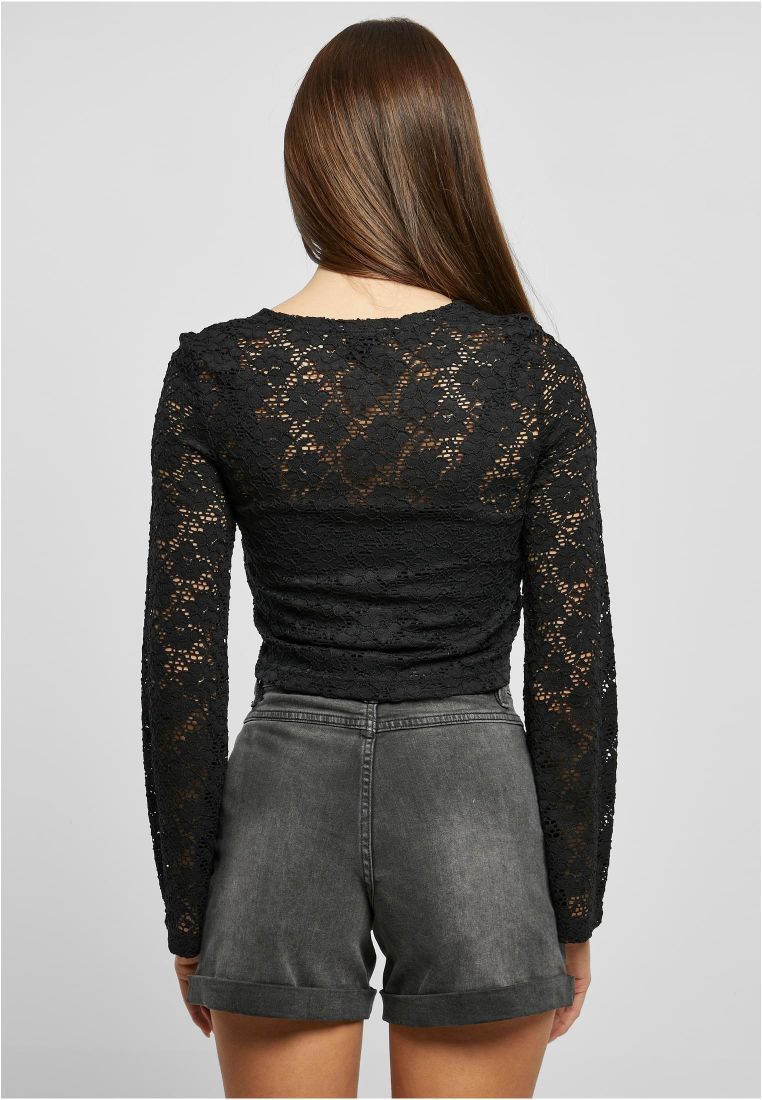 Ladies Cropped Lace Longsleeve - Ladies Crewnecks and College Jackets - TTUTB5973 - 5