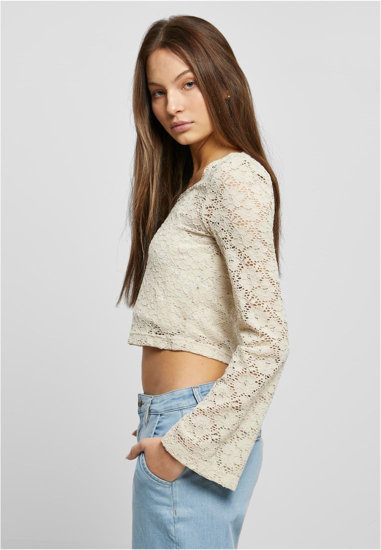 Ladies Cropped Lace Longsleeve - Ladies Crewnecks and College Jackets - TTUTB5973 - 305