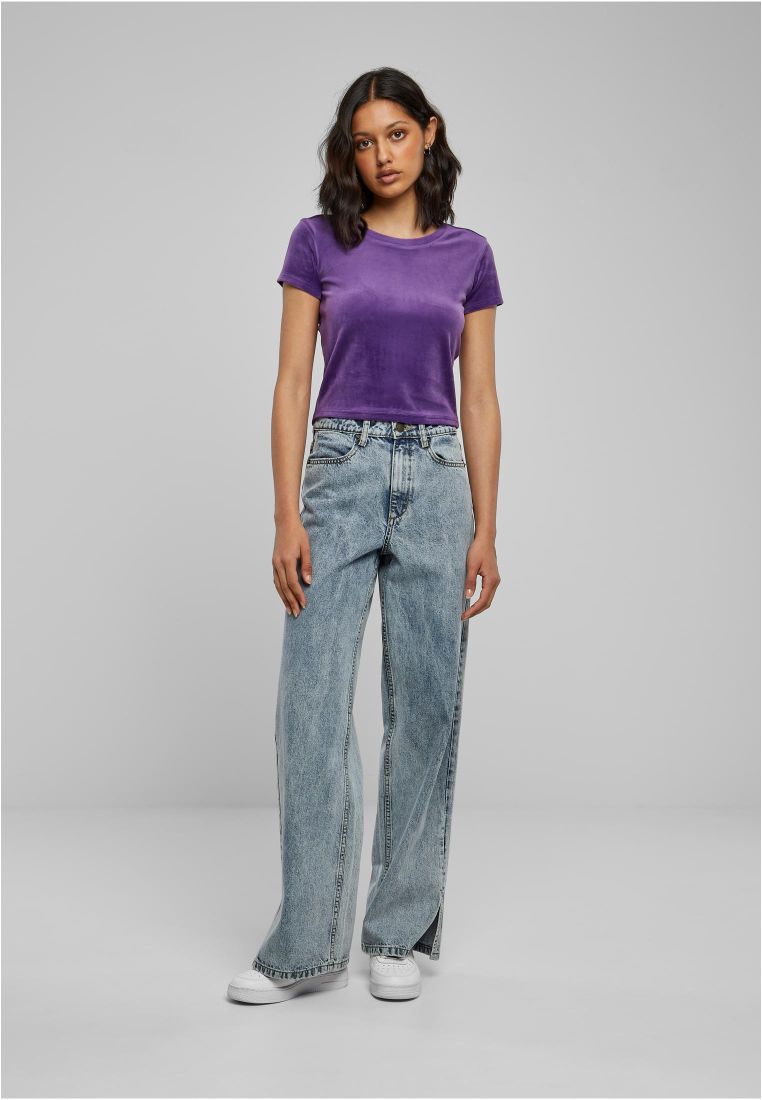 Ladies Short Velvet Tee - - TTUTB6052 - 278