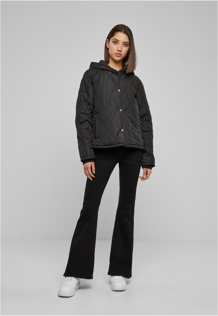 Ladies Oversized Diamond Quilted Hooded - - TTUTB6067 - 38