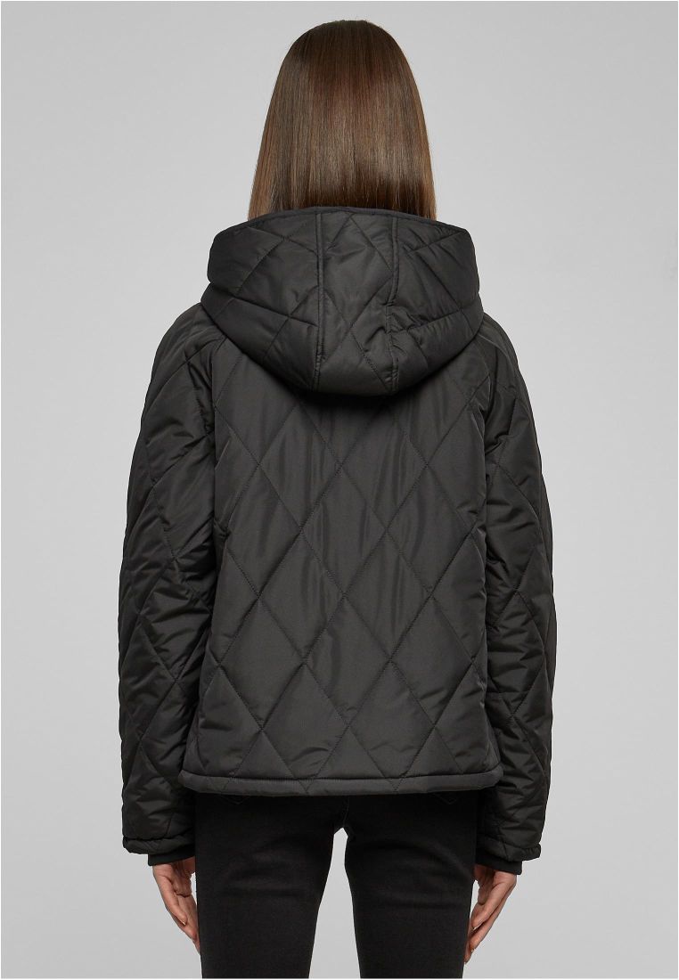 Ladies Oversized Diamond Quilted Hooded - - TTUTB6067 - 36