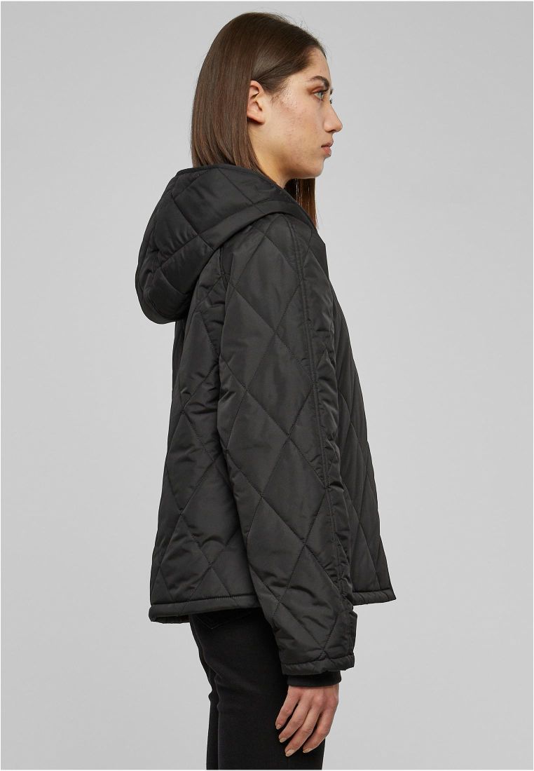 Ladies Oversized Diamond Quilted Hooded - - TTUTB6067 - 37