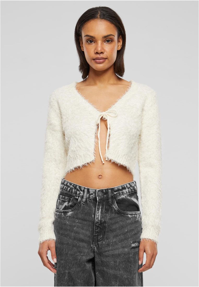Ladies Tied Cropped Feather Cardigan -  - TTUTB6082 - 301