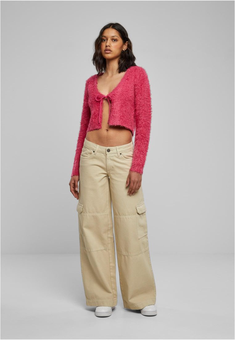 Ladies Tied Cropped Feather Cardigan - - TTUTB6082 - 248