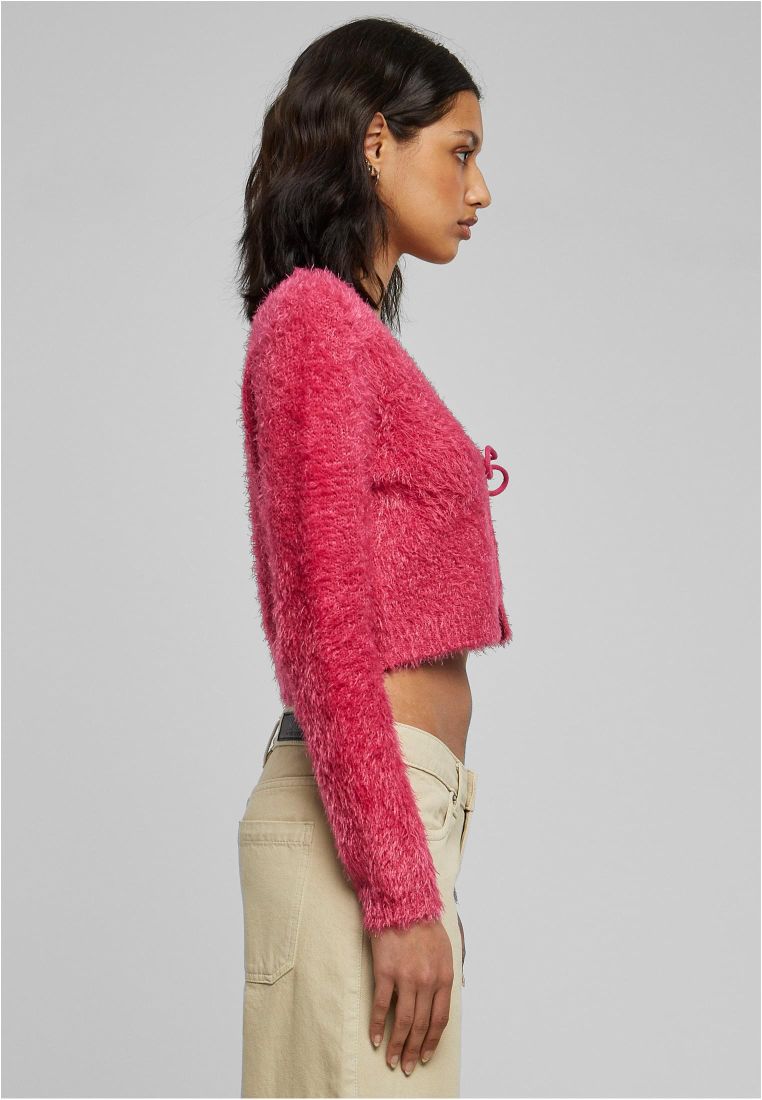 Ladies Tied Cropped Feather Cardigan - - TTUTB6082 - 247