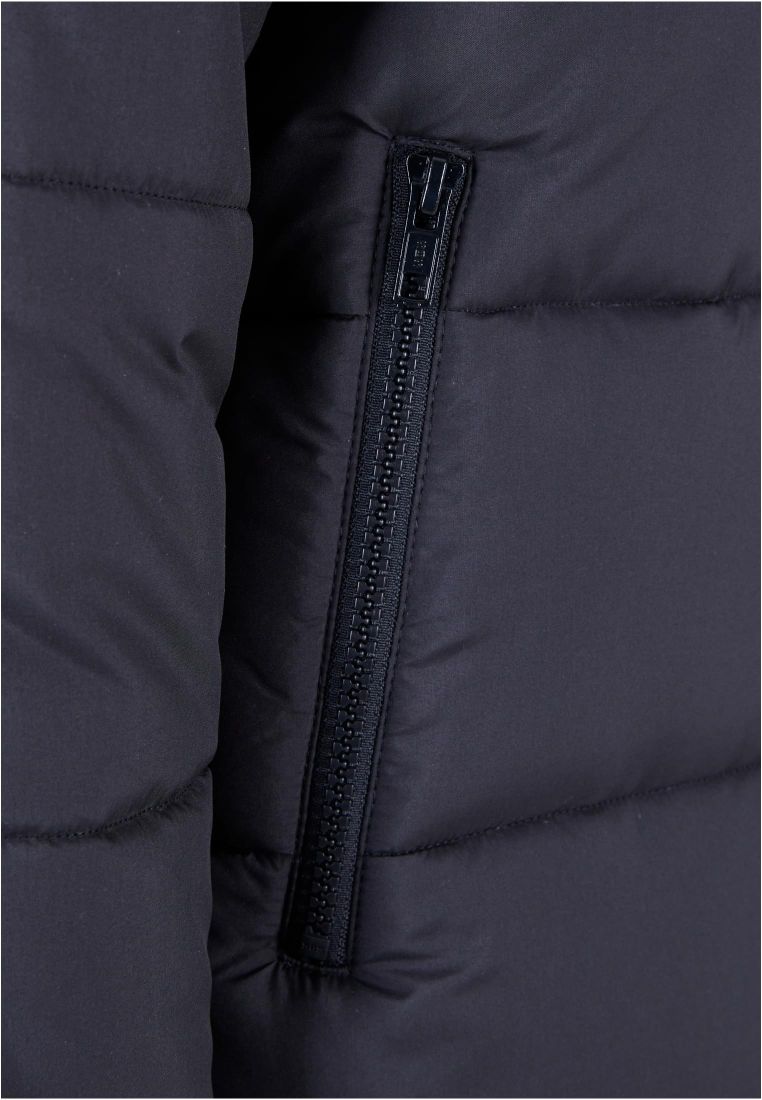 Ladies Hooded Mixed Puffer Coat