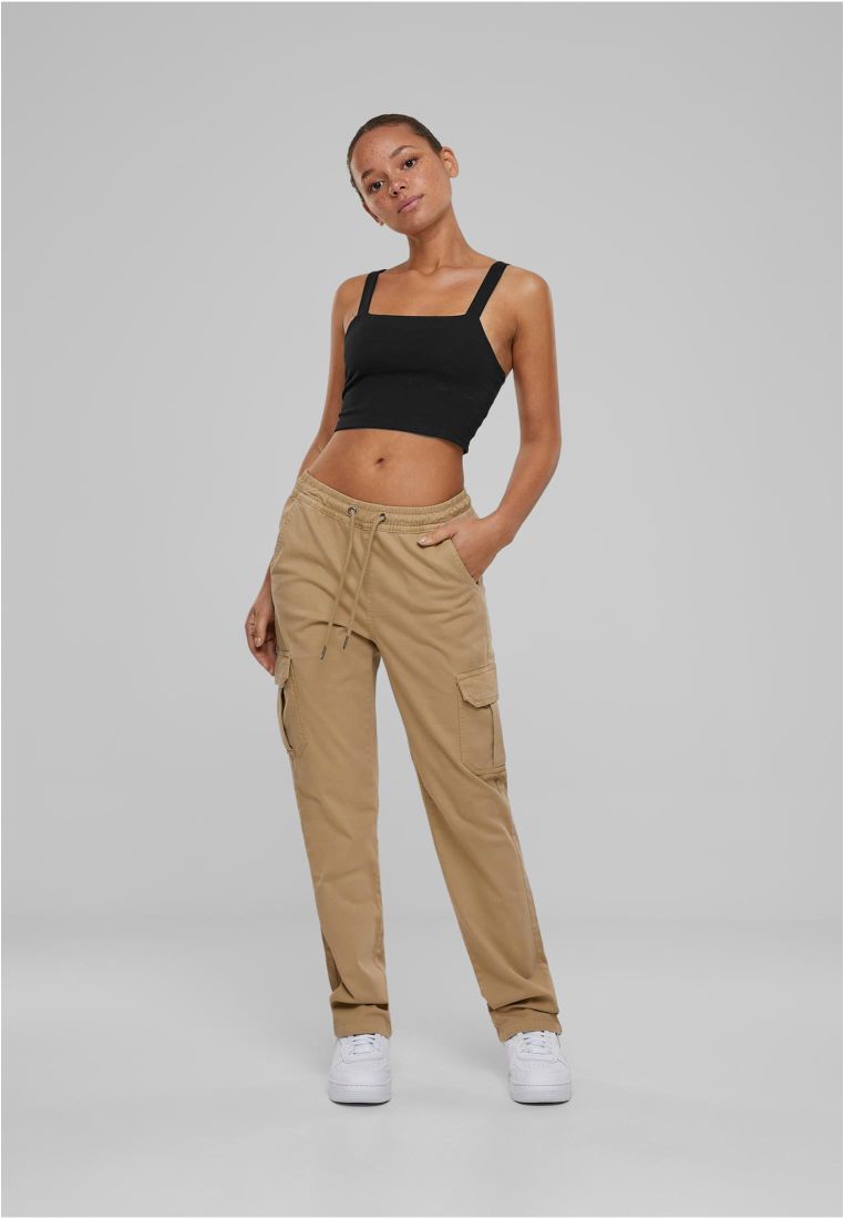 Ladies High Waist Twill Cargo Pants - - TTUTB6158 - 578