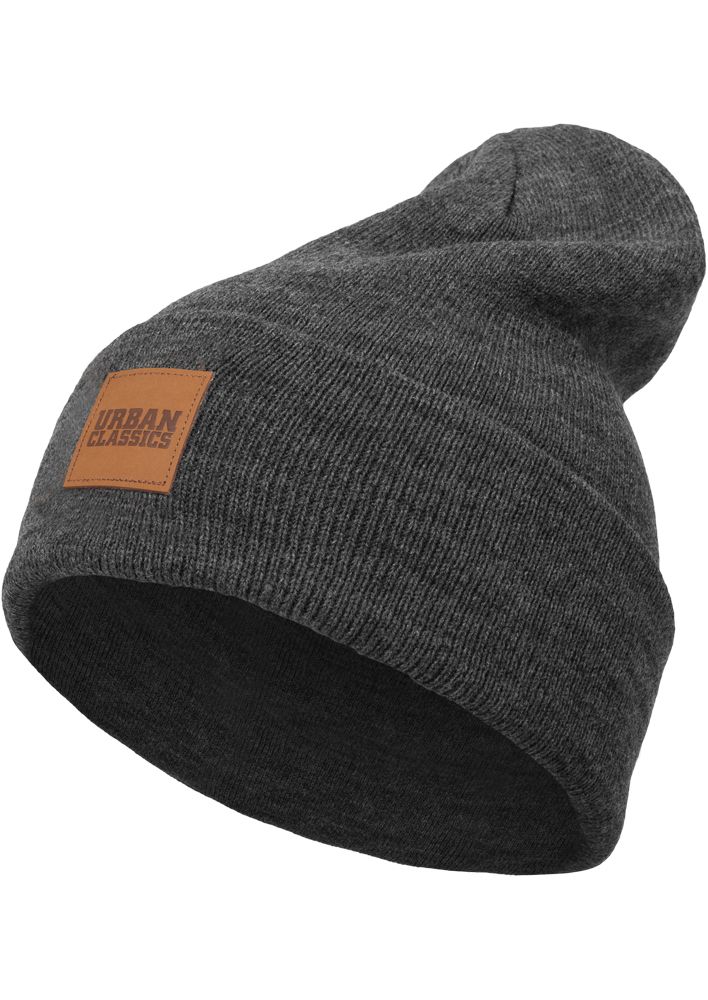 Synthetic Leatherpatch Long Beanie - Beanies - TTUTB626 - 64
