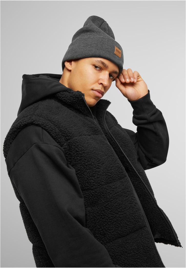 Synthetic Leatherpatch Long Beanie - Beanies - TTUTB626 - 1