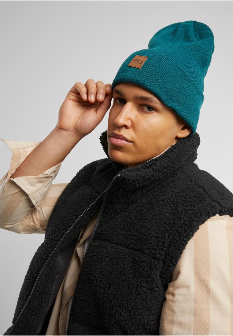 Synthetic Leatherpatch Long Beanie - Beanies - TTUTB626 - 211