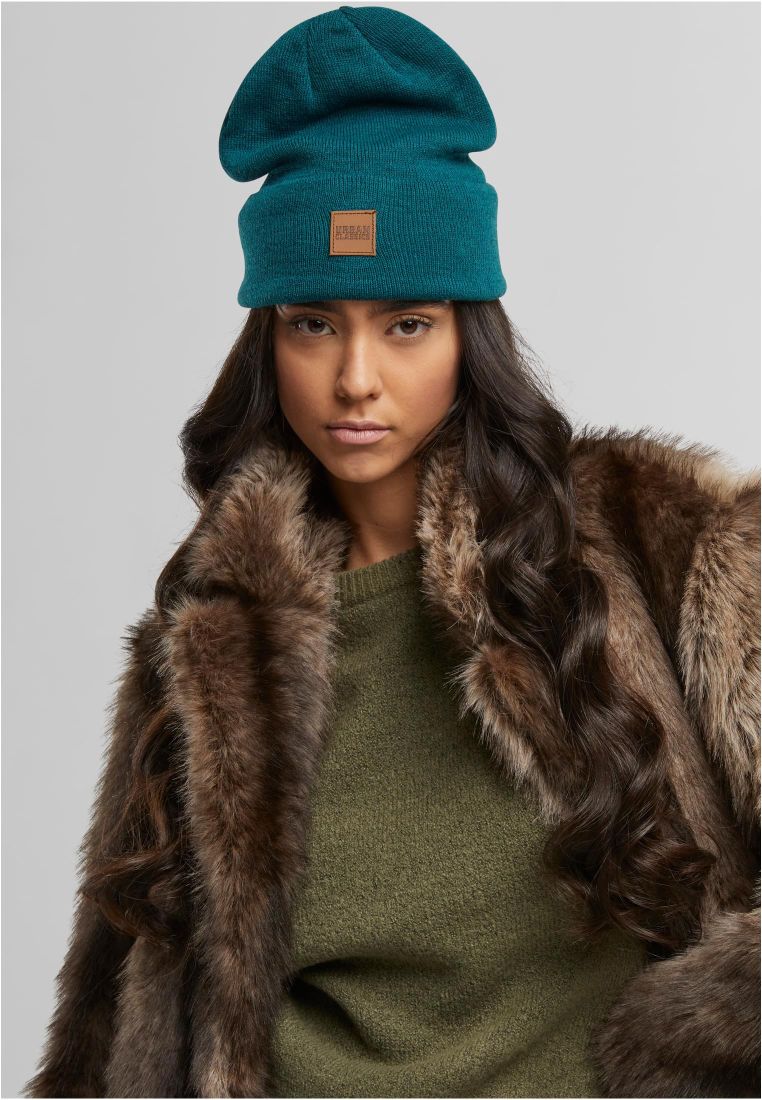 Synthetic Leatherpatch Long Beanie - Beanies - TTUTB626 - 216