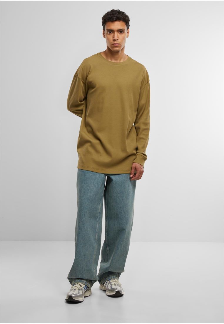 Organic Boxy Rib Longsleeve - Miesten Collegepaidat - TTUTB6418 - 576