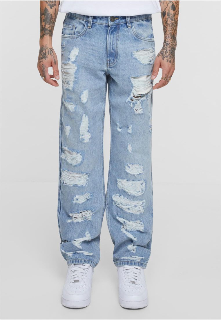Heavy Ounce Straight Fit Heavy Destroyed Jeans
