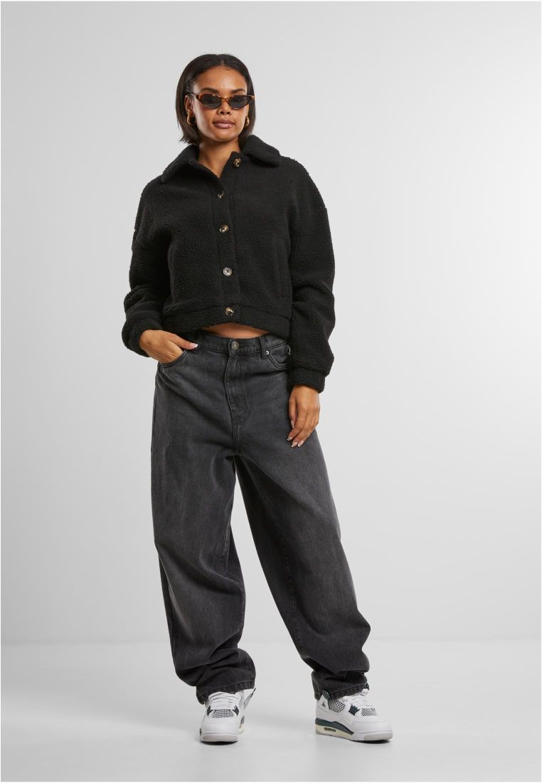 Ladies Short Sherpa Button Jacket - Naisten Takit - TTUTB6720 - 5