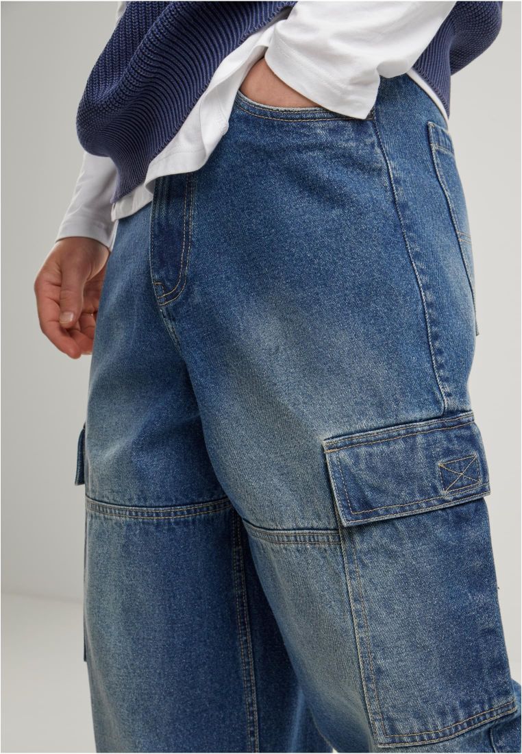 Tapered Heavy Ounce Baggy Cargo Jeans - Mens Jeans - TTUTB6747 - 9