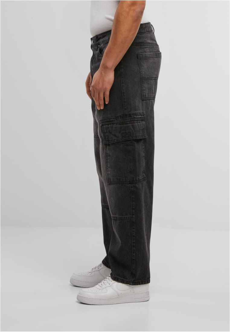 Tapered Heavy Ounce Baggy Cargo Jeans - Mens Jeans - TTUTB6747 - 35