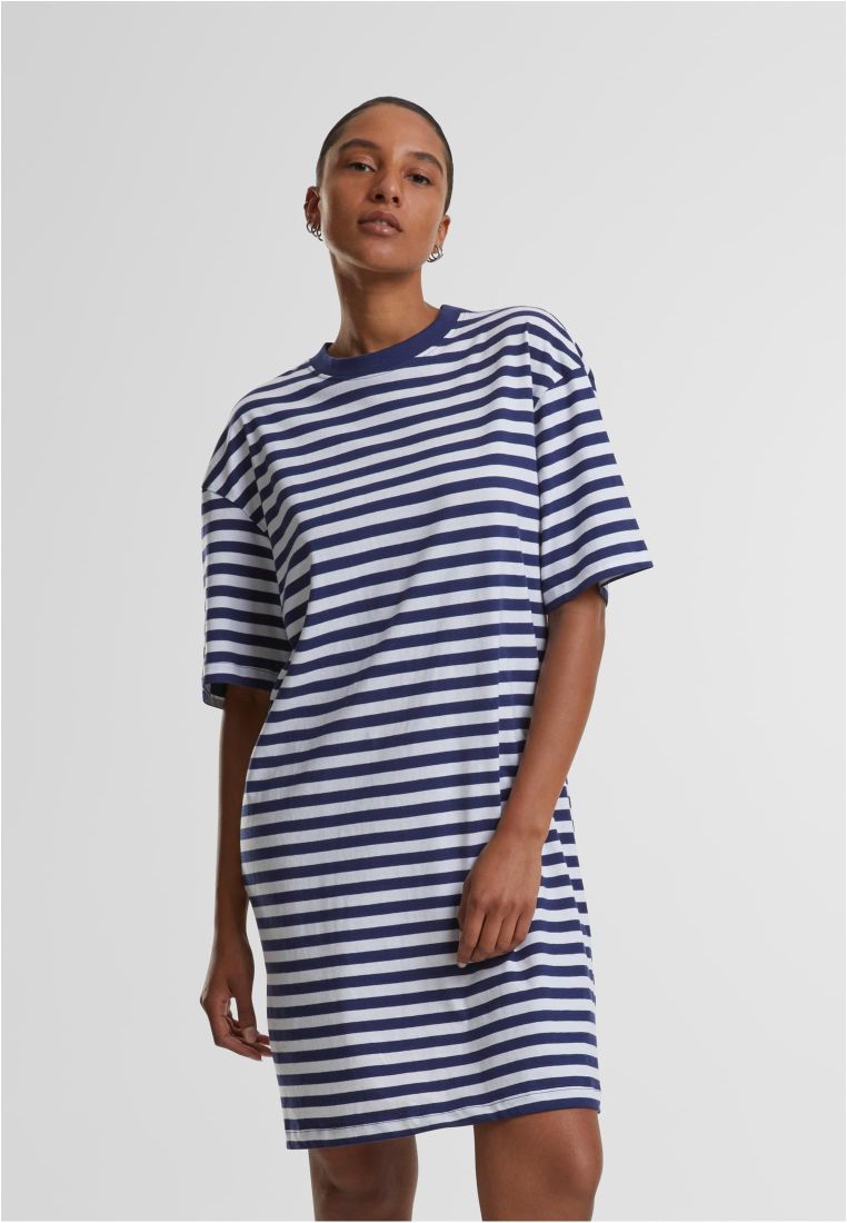 Ladies Oversized Striped Tee Dress - - TTUTB6828 - 301