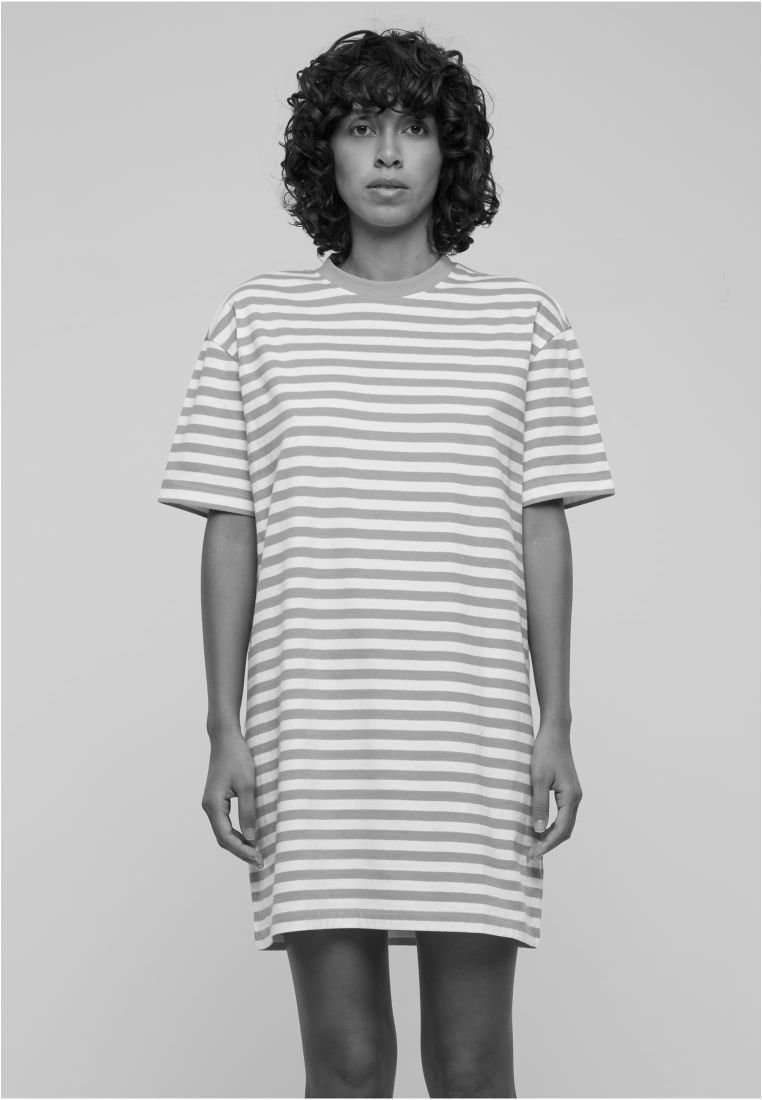 Ladies Oversized Striped Tee Dress - - TTUTB6828 - 571