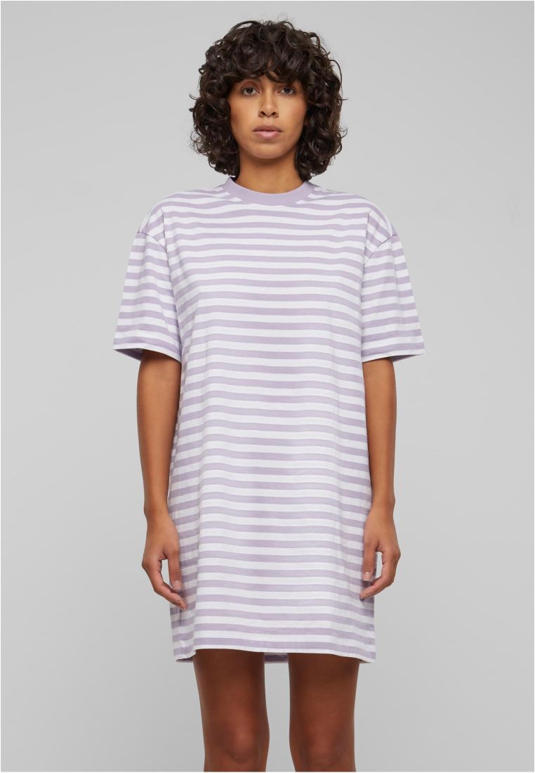 Ladies Oversized Striped Tee Dress - - TTUTB6828 - 841