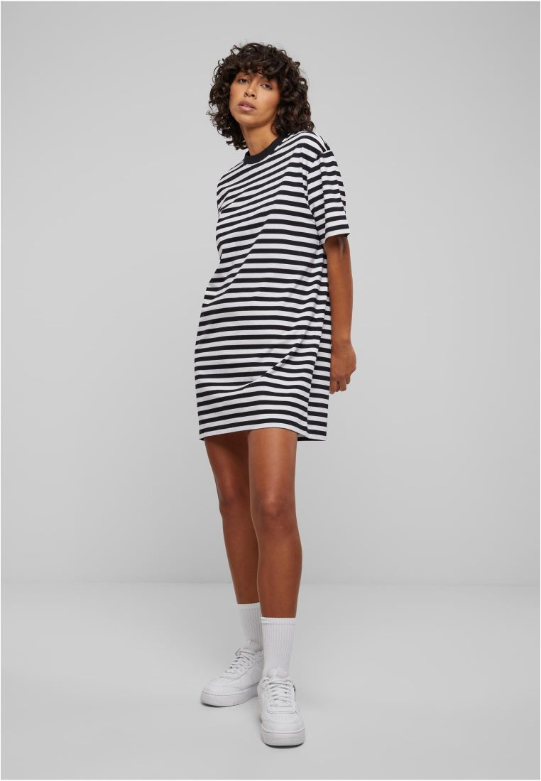 Ladies Oversized Striped Tee Dress - - TTUTB6828 - 38