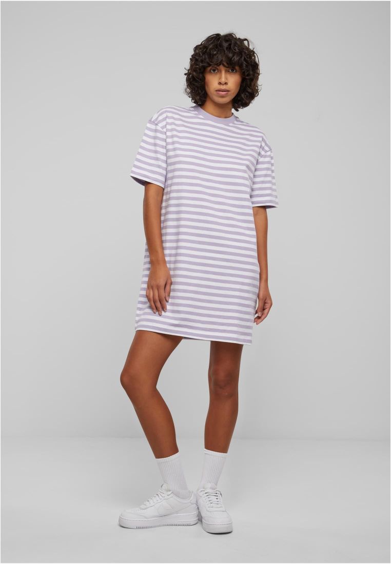 Ladies Oversized Striped Tee Dress - - TTUTB6828 - 848