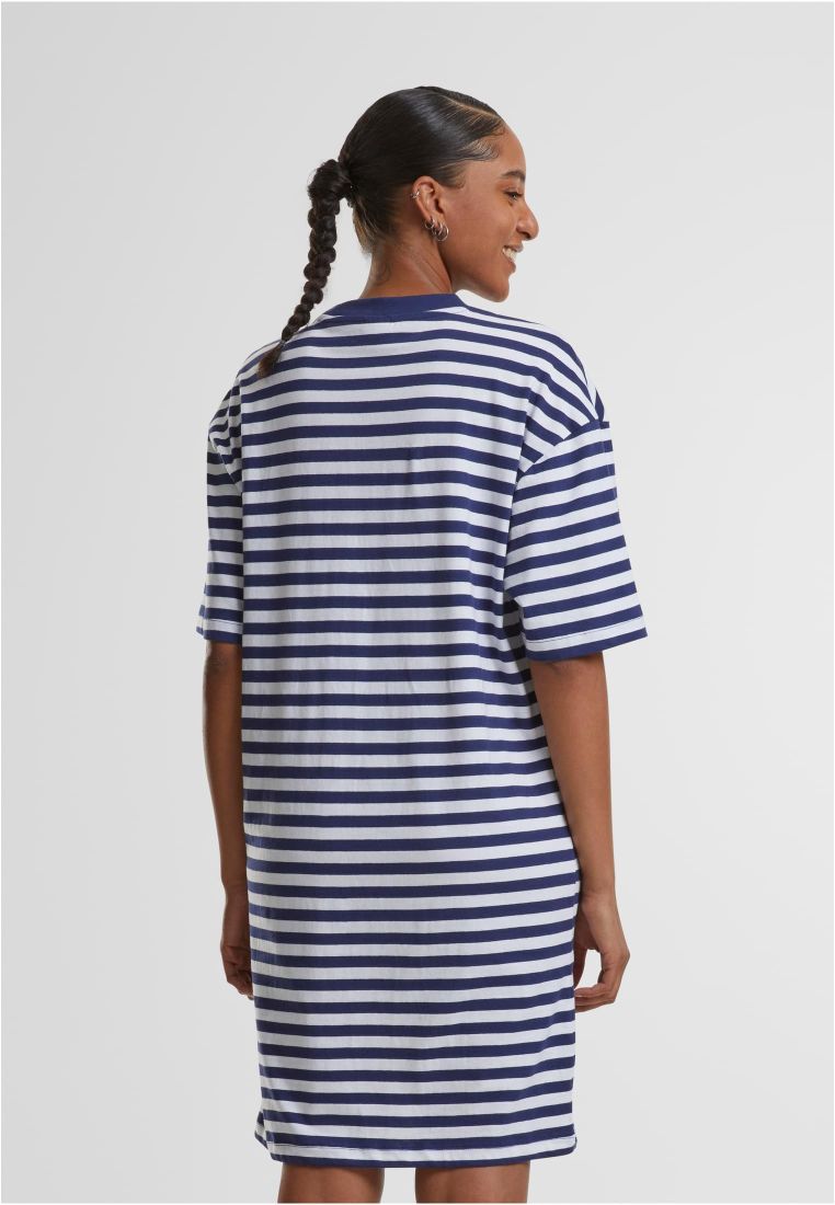 Ladies Oversized Striped Tee Dress - - TTUTB6828 - 305