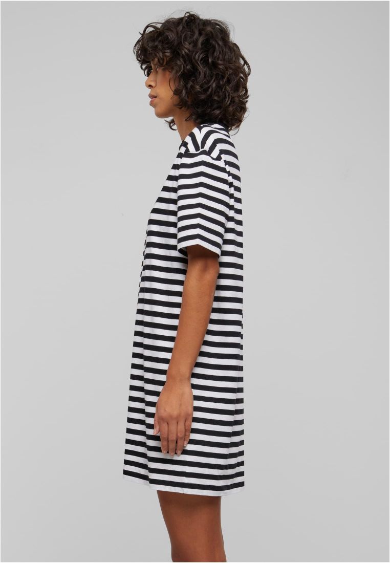 Ladies Oversized Striped Tee Dress - - TTUTB6828 - 35