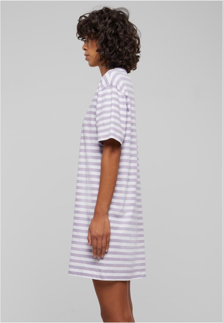 Ladies Oversized Striped Tee Dress - - TTUTB6828 - 845