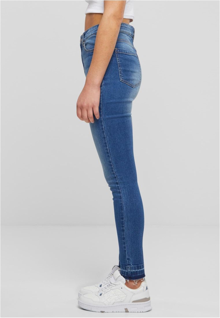 Ladies Skinny High Waist Open Hem Jeans - - TTUTB6865 - 335