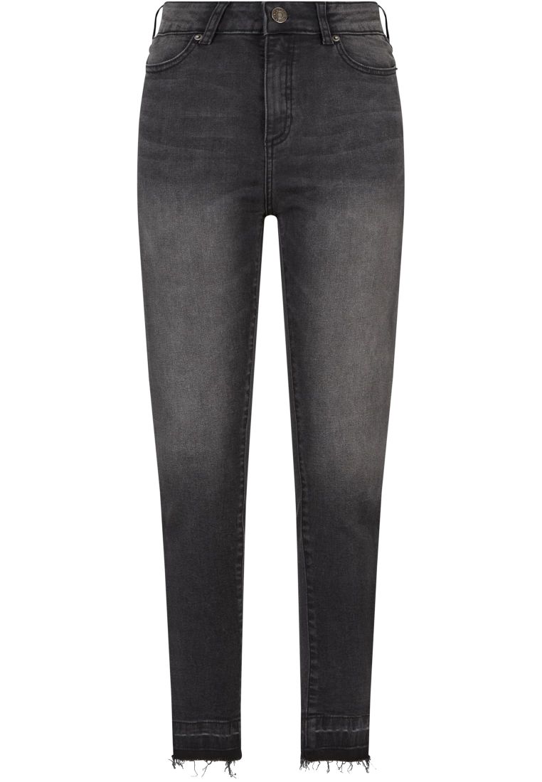 Ladies Skinny High Waist Open Hem Jeans - - TTUTB6865 - 8