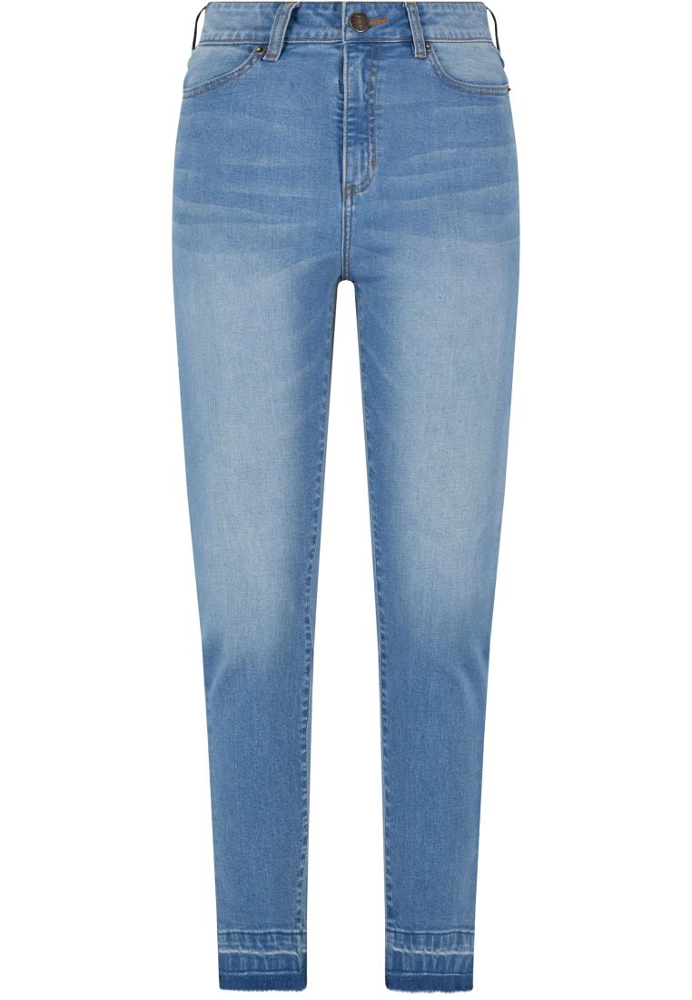 Ladies Skinny High Waist Open Hem Jeans - - TTUTB6865 - 789