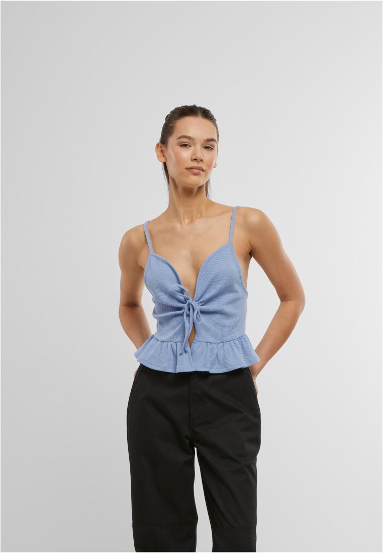 Ladies Waffle Pique Ruffle Top -  - TTUTB6871 - 841