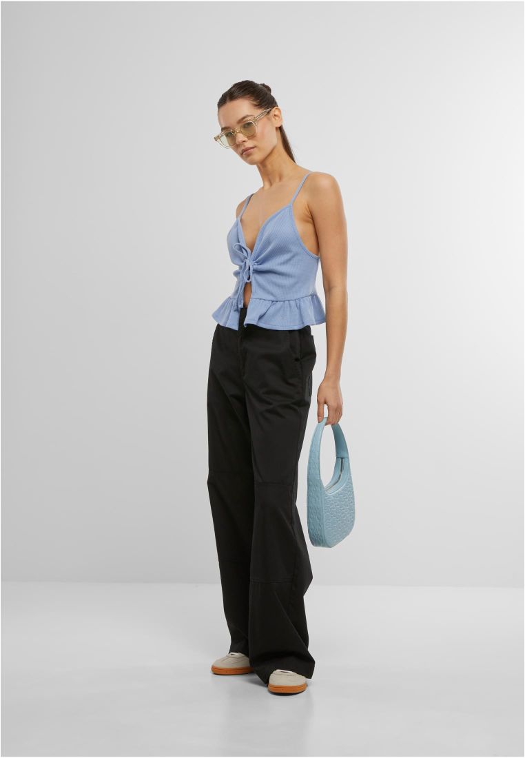 Ladies Waffle Pique Ruffle Top - - TTUTB6871 - 846