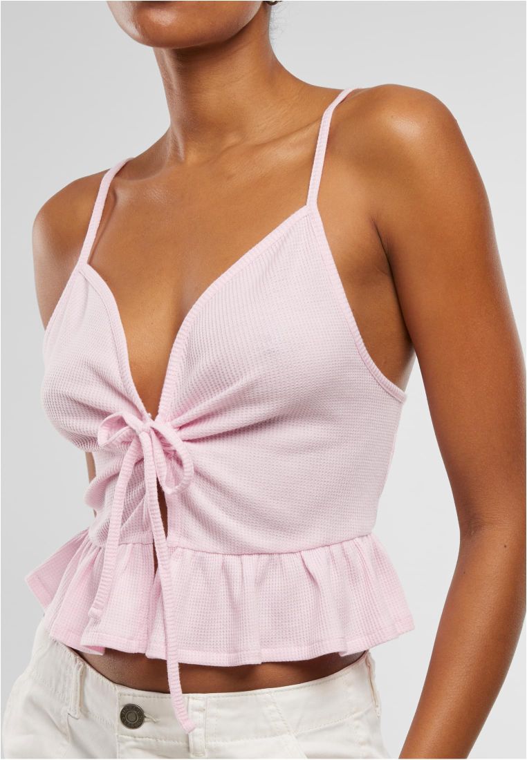 Ladies Waffle Pique Ruffle Top - - TTUTB6871 - 1117