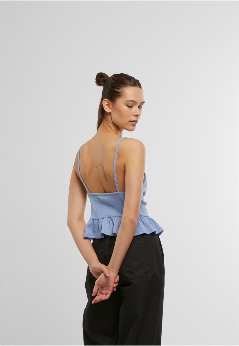 Ladies Waffle Pique Ruffle Top - - TTUTB6871 - 845