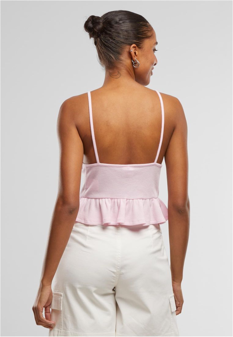 Ladies Waffle Pique Ruffle Top - - TTUTB6871 - 1115