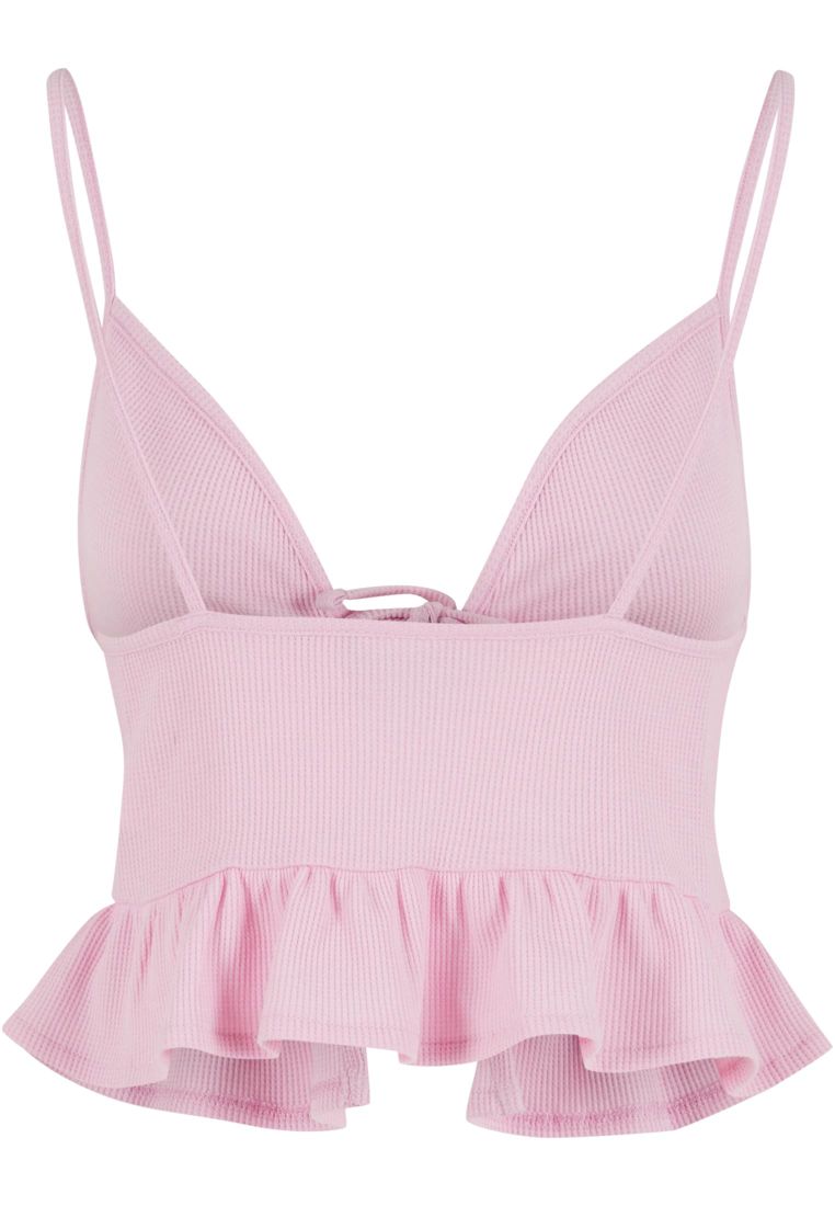 Ladies Waffle Pique Ruffle Top - - TTUTB6871 - 1119