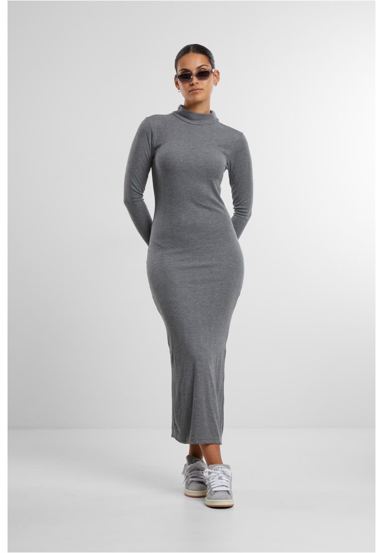 Ladies Rib Longlseeve Mockneck Dress - - TTUTB6933 - 189