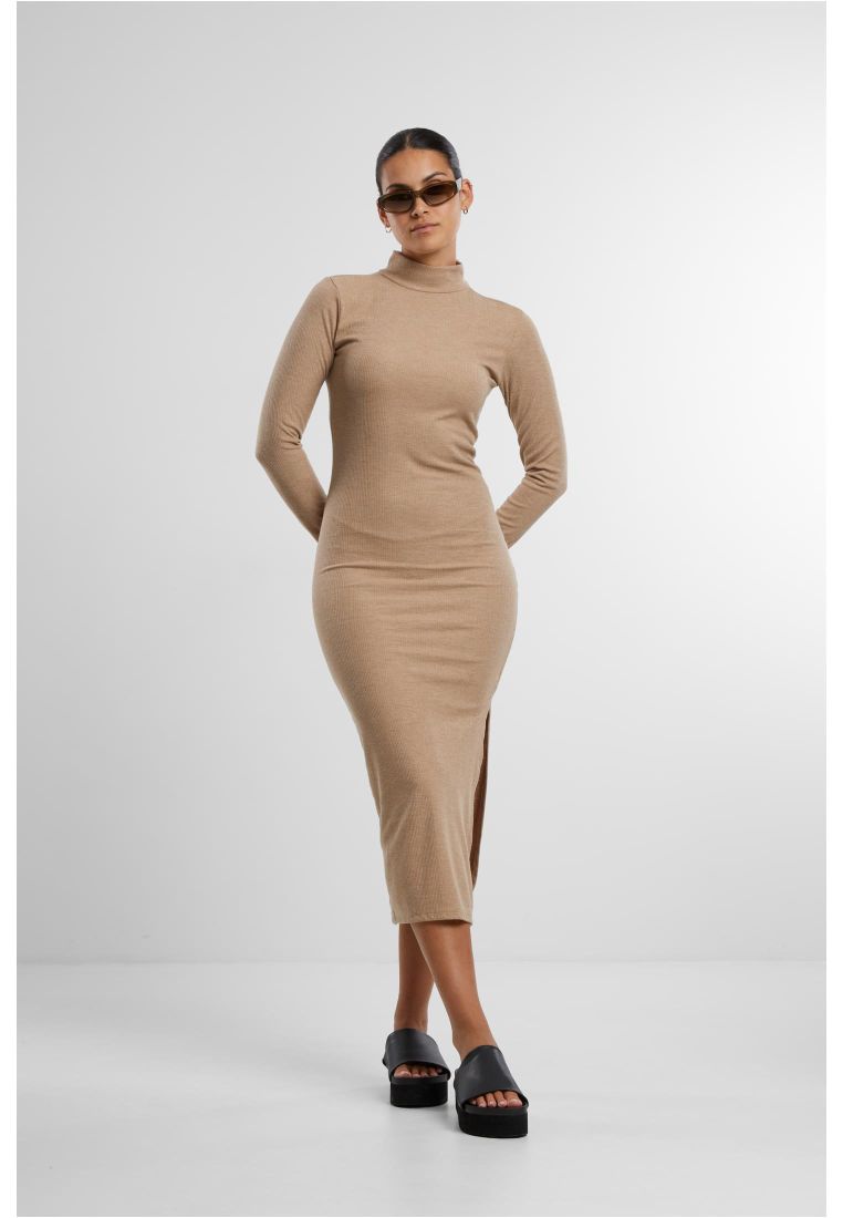 Ladies Rib Longlseeve Mockneck Dress - - TTUTB6933 - 338
