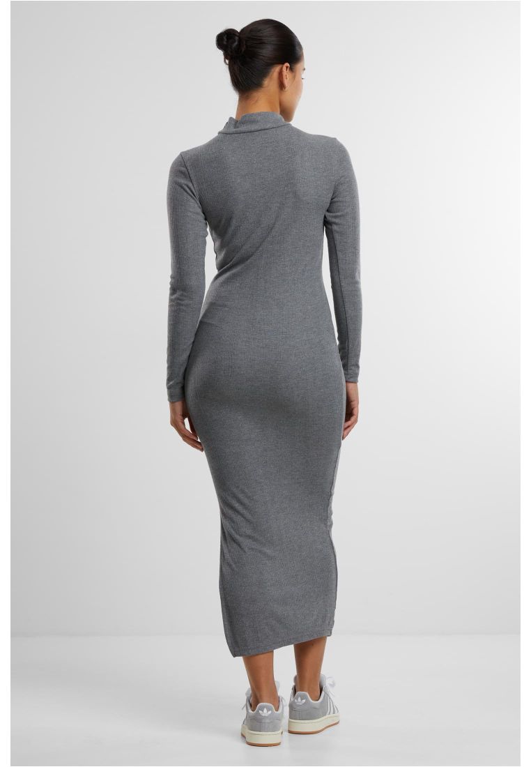 Ladies Rib Longlseeve Mockneck Dress - - TTUTB6933 - 186