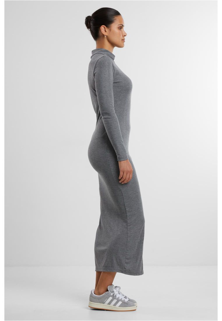 Ladies Rib Longlseeve Mockneck Dress - - TTUTB6933 - 187