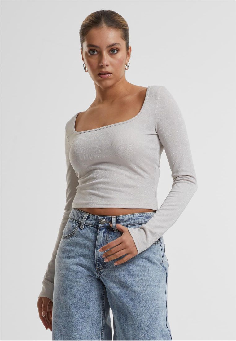 Ladies Glitter Square Neck Longsleeve -  - TTUTB6996 - 301