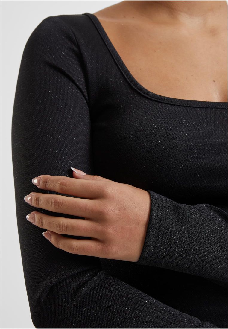 Ladies Glitter Square Neck Longsleeve - - TTUTB6996 - 7